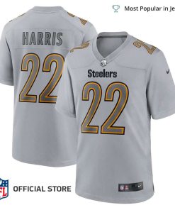 NFL Jersey Men’s Pittsburgh Steelers Najee Harris Jersey Gray Atmosphere Fashion Game Jersey