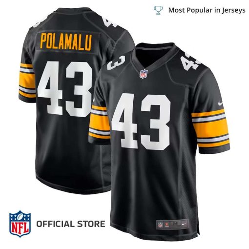 NFL Jersey Men’s Pittsburgh Steelers Troy Polamalu Jersey Black Retired Player Jersey