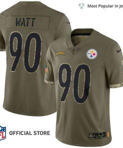 NFL Jersey Men’s Pittsburgh Steelers TJ Watt Jersey Olive 2022 Salute To Service Limited Jersey