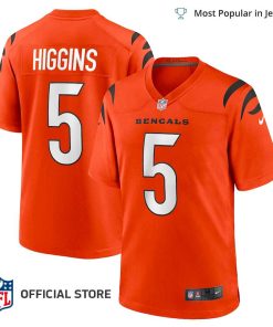 NFL Jersey Men’s Cincinnati Bengals Tee Higgins Jersey Orange Alternate Game Player Jersey