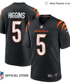 NFL Jersey Men’s Cincinnati Bengals Tee Higgins Jersey Black Game Player Jersey