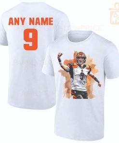 Personalized T Shirts Joey Burrows Cincinnati Bengals Best White NFL Shirt Custom Name and Number