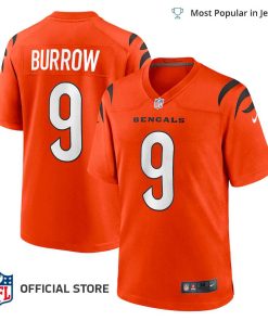 NFL Jersey Men’s Cincinnati Bengals Joe Burrow Jersey Orange Game Jersey