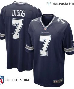NFL Jersey Men’s Dallas Cowboys Trevon Diggs Jersey Navy Game Jersey