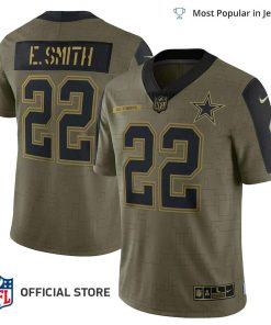 NFL Jersey Men’s Dallas Cowboys Emmitt Smith Jersey Olive 2021 Salute To Service Retired Player Limited Jersey