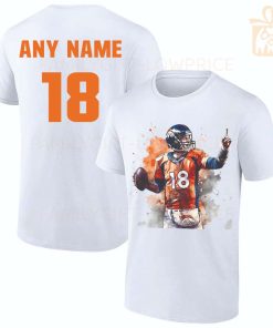 Personalized T Shirts Peyton Manning Broncos Best White NFL Shirt Custom Name and Number