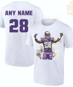 Personalized T Shirts Adrian Peterson Vikings Best White NFL Shirt Custom Name and Number