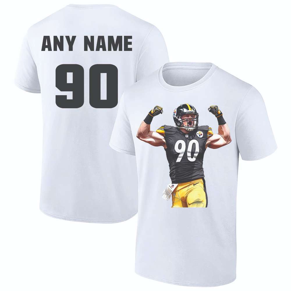 Personalized T Shirts T. J. Watt Steelers Best White NFL Shirt