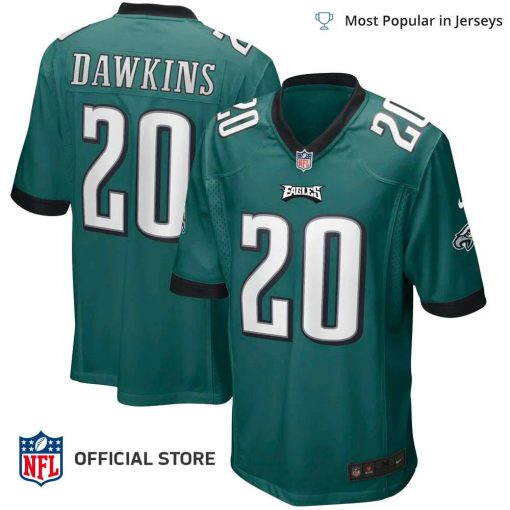 NFL Jersey Men’s Philadelphia Eagles Brian Dawkins Jersey Midnight Green Game Retired Player Jersey