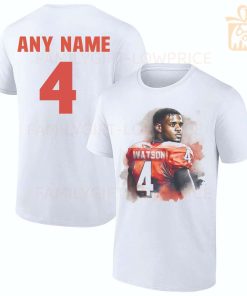 Personalized T Shirts Deshaun Watson Browns Best White NFL Shirt Custom Name and Number
