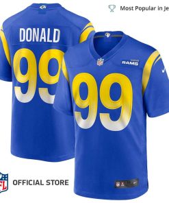 NFL Jersey Men’s Los Angeles Rams Aaron Donald Jersey Royal Game Player Jersey