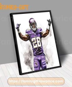 Watercolor Poster Adrian Peterson Vikings Wall Decor Posters - Premium Poster for Room