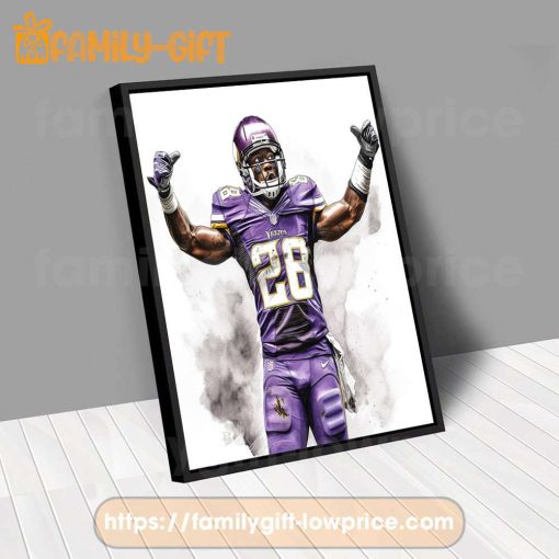 Watercolor Poster Adrian Peterson Vikings Wall Decor Posters – Premium Poster for Room