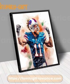 Watercolor Poster Cole Beasley Bills Wall Decor Posters - Premium Poster for Room