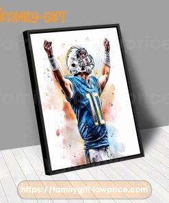 Watercolor Poster Justin Herbert Chargers Wall Decor Posters - Premium Poster for Room