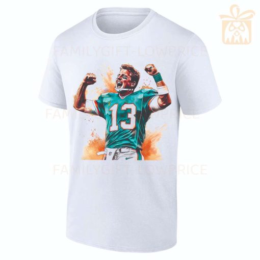 Personalized T Shirts Dan Marino Dolphins Best White NFL Shirt Custom Name and Number