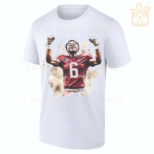 Personalized T Shirts Devonta Smith Alabama Best White NFL Shirt Custom Name and Number