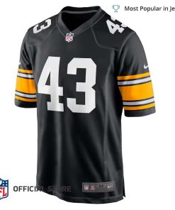 NFL Jersey Men’s Pittsburgh Steelers Troy Polamalu Jersey Black Retired Player Jersey