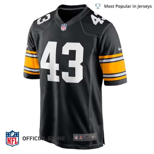 NFL Jersey Men’s Pittsburgh Steelers Troy Polamalu Jersey Black Retired Player Jersey