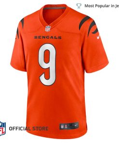 NFL Jersey Men’s Cincinnati Bengals Joe Burrow Jersey Orange Game Jersey