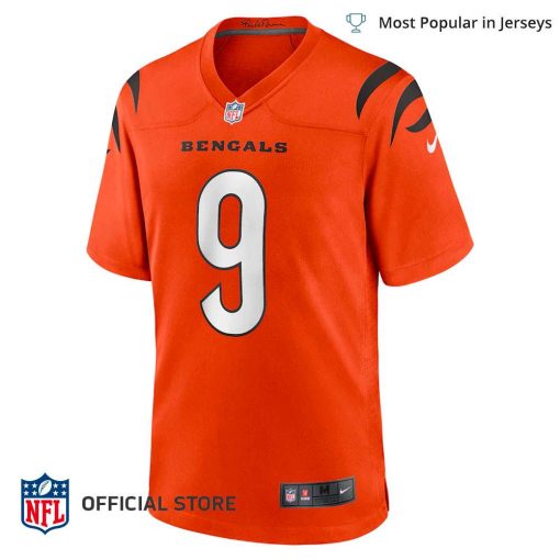 NFL Jersey Men’s Cincinnati Bengals Joe Burrow Jersey Orange Game Jersey