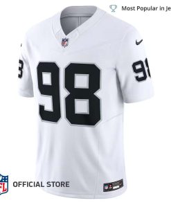 Las Vegas Raiders Nike Game Road Jersey - White - Maxx Crosby - Mens