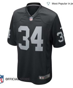 NFL Jersey Men’s Las Vegas Raiders Bo Jackson Raiders Jersey Black Game Retired Player Jersey