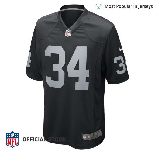 NFL Jersey Men’s Bo Jackson Raiders Jersey Black Game Retired Player Jersey