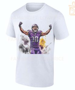 Personalized T Shirts Justin Jefferson Vikings Best White NFL Shirt Custom Name and Number