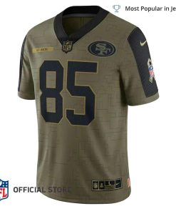 NFL Jersey Men’s San Francisco 49ers George Kittle Jersey Olive 2021 Salute To Service Limited Player Jersey