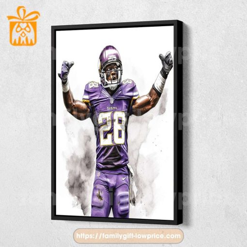 Watercolor Poster Adrian Peterson Vikings Wall Decor Posters – Premium Poster for Room