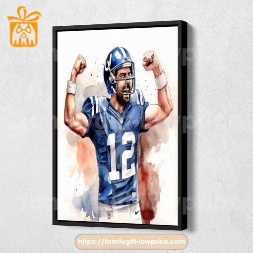 Watercolor Poster Andrew Luck Colts Wall Decor Posters – Premium Poster for Room