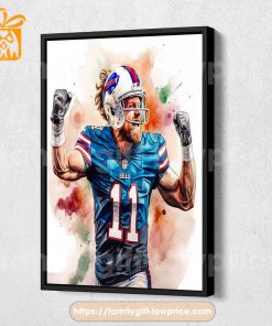 Watercolor Poster Cole Beasley Bills Wall Decor Posters - Premium Poster for Room