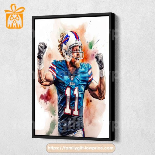 Watercolor Poster Cole Beasley Bills Wall Decor Posters – Premium Poster for Room