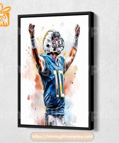 Watercolor Poster Justin Herbert Chargers Wall Decor Posters - Premium Poster for Room