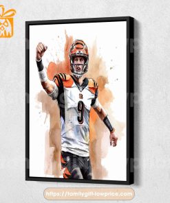 Watercolor Poster Joey Burrows Cincinnati Bengals Wall Decor Posters - Premium Poster for Room