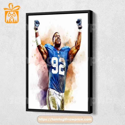 Watercolor Poster Michael Strahan Giants Wall Decor Posters – Premium Poster for Room