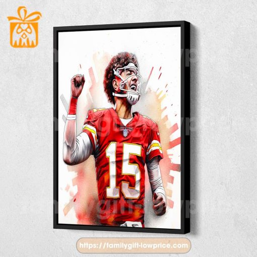 Watercolor Poster Kansas Chiefs Patrick Mahomes Wall Decor Posters – Premium Poster for Room