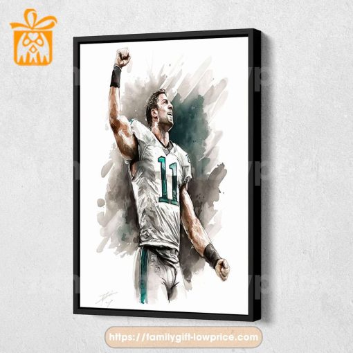 Watercolor Poster Tim Tebow Eagles Wall Decor Posters – Premium Poster for Room