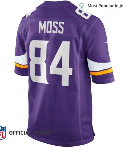 NFL Jersey Men’s Minnesota Vikings Randy Moss Jersey Purple Game Retired Player Jersey