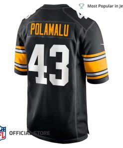 NFL Jersey Men’s Pittsburgh Steelers Troy Polamalu Jersey Black Retired Player Jersey