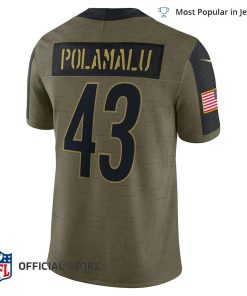 Men's Nike Troy Polamalu Black Pittsburgh Steelers Retired Player Rflctv Limited Jersey Size: Medium