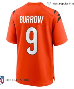 NFL Jersey Men’s Cincinnati Bengals Joe Burrow Jersey Orange Game Jersey