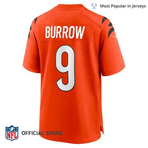 NFL Jersey Men’s Cincinnati Bengals Joe Burrow Jersey Orange Game Jersey