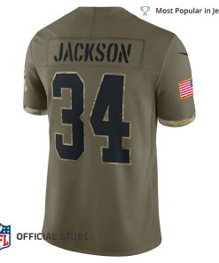 NFL Jersey Men’s Bo Jackson Raiders Jersey Olive 2022 Salute To Service Retired Player Limited Jersey