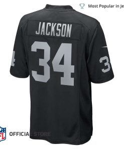 NFL Jersey Men’s Las Vegas Raiders Bo Jackson Raiders Jersey Black Game Retired Player Jersey