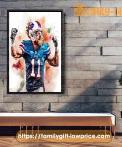 Watercolor Poster Cole Beasley Bills Wall Decor Posters - Premium Poster for Room