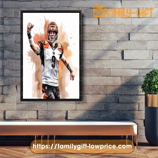 Watercolor Poster Joey Burrows Cincinnati Bengals Wall Decor Posters – Premium Poster for Room