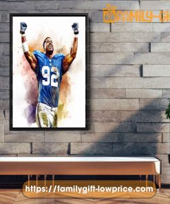 Watercolor Poster Michael Strahan Giants Wall Decor Posters - Premium Poster for Room