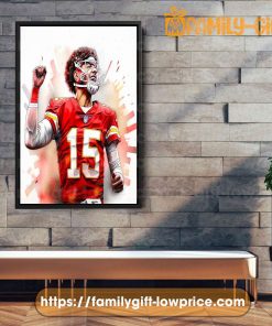 Watercolor Poster Kansas Chiefs Patrick Mahomes Wall Decor Posters - Premium Poster for Room